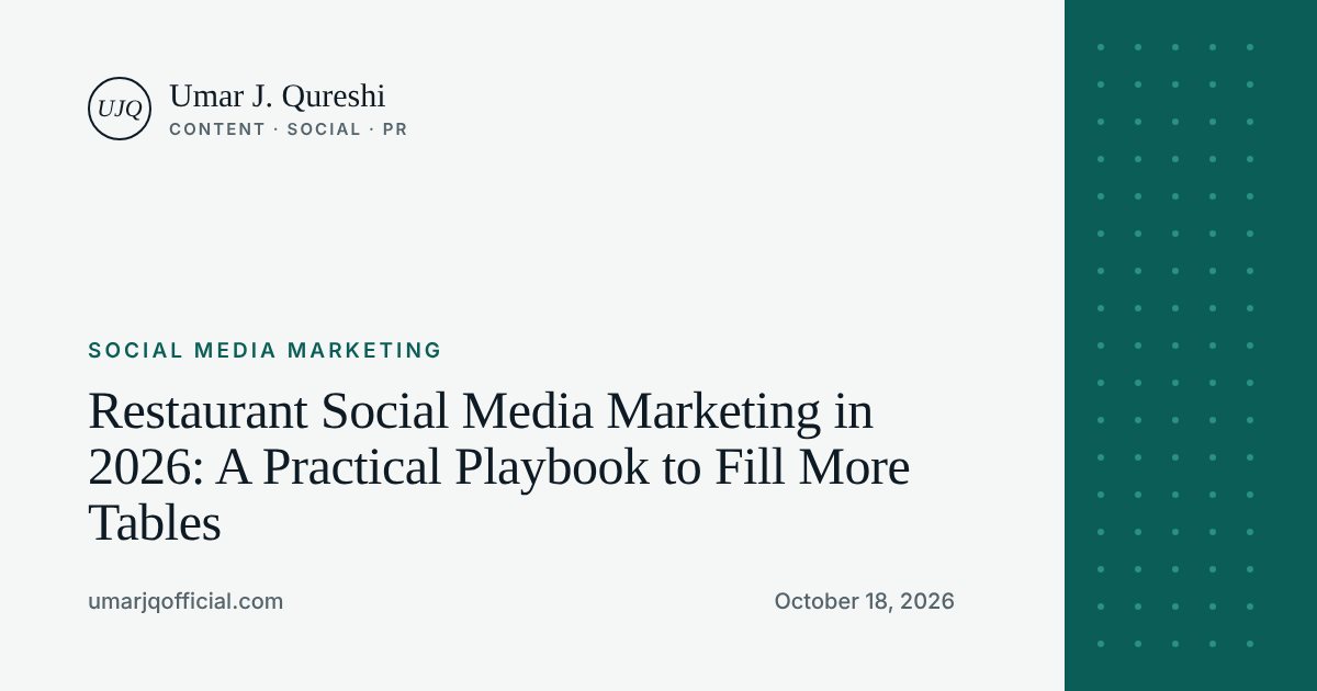 Restaurant Social Media Marketing in 2026: A Practical Playbook to Fill More Tables