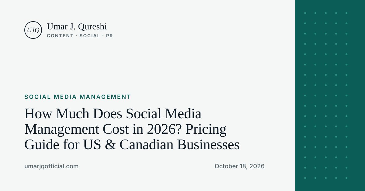 How Much Does Social Media Management Cost in 2026? Pricing Guide for US & Canadian Businesses