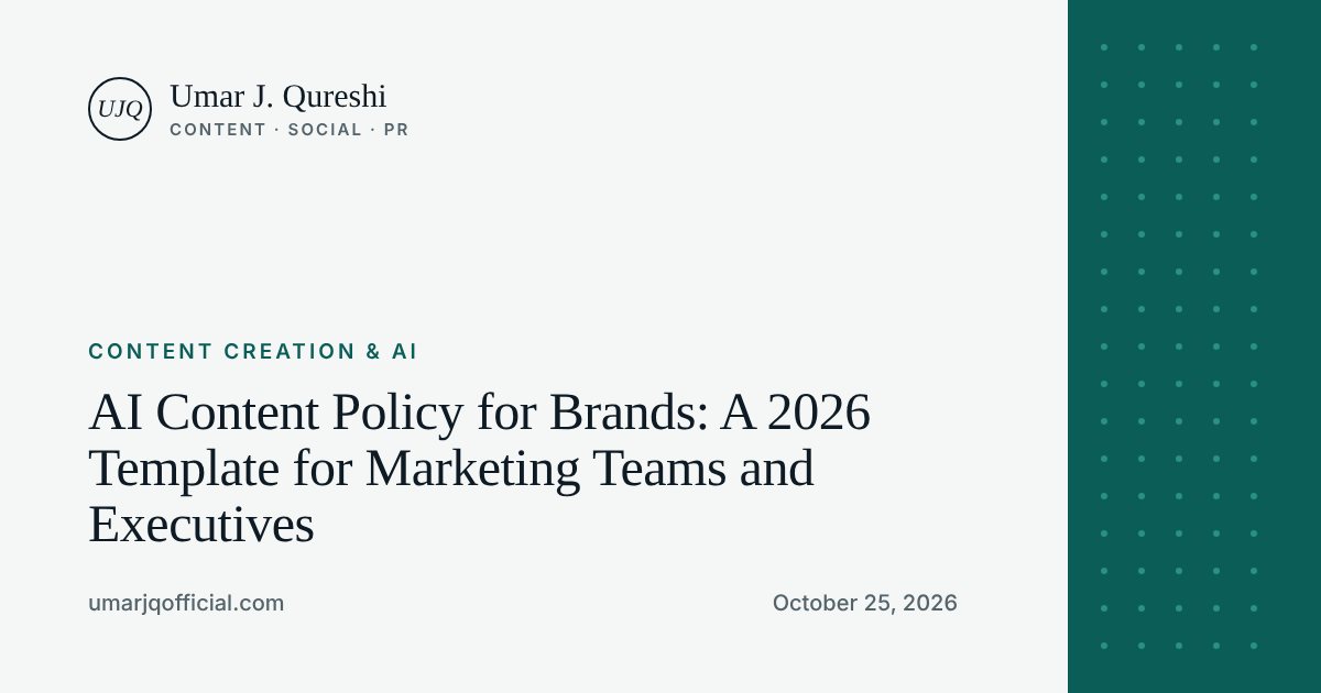 AI Content Policy for Brands: A 2026 Template for Marketing Teams and Executives